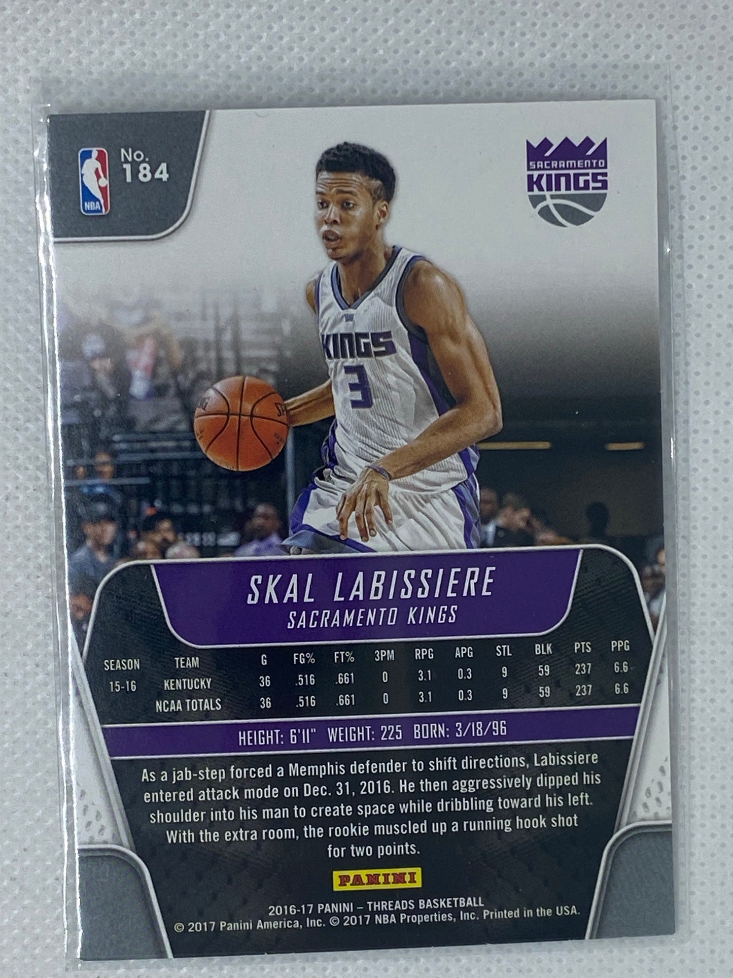 2016-17 Panini Threads Century Proof Dazzle #184 Skal Labissiere