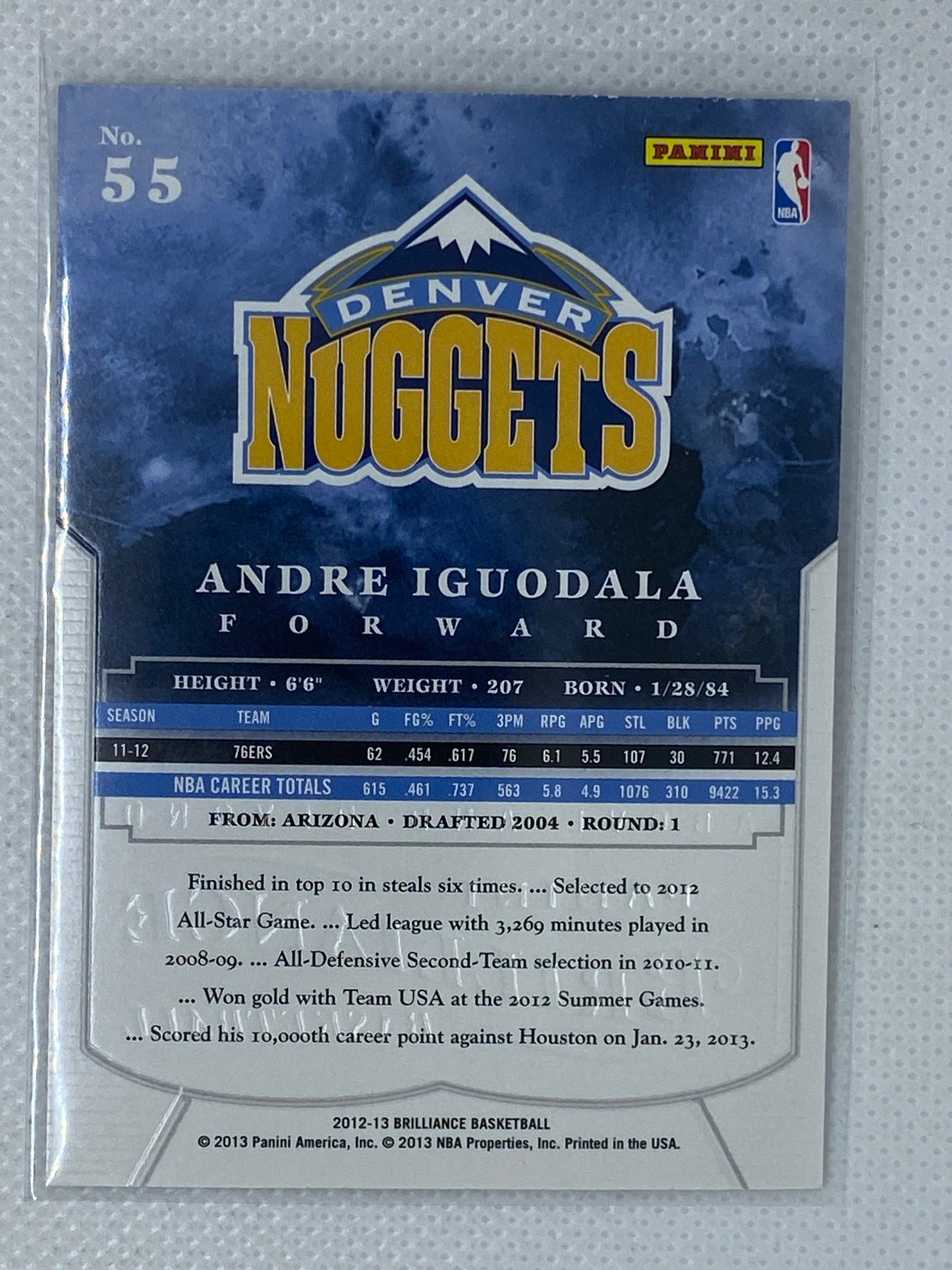 2012-13 Panini Brilliance Retail Above and Beyond Andre Iguodala #55