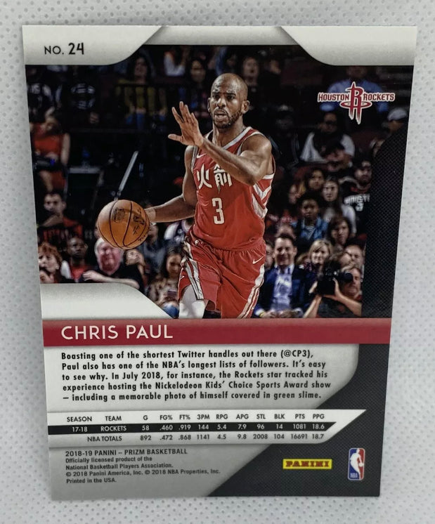 2018-19 Panini Prizm Chris Paul No. 24 Suns Rockets
