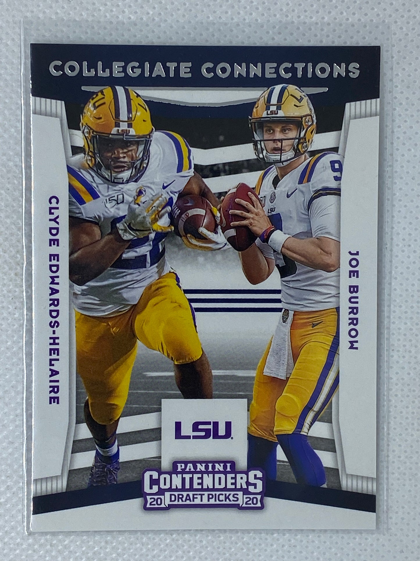 2020 Contenders Collegiate Connections #17 Joe Burrow Clyde Edwards-Helaire RC