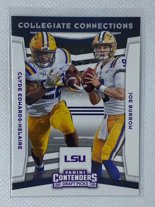 2020 Contenders Collegiate Connections #17 Joe Burrow Clyde Edwards-Helaire RC