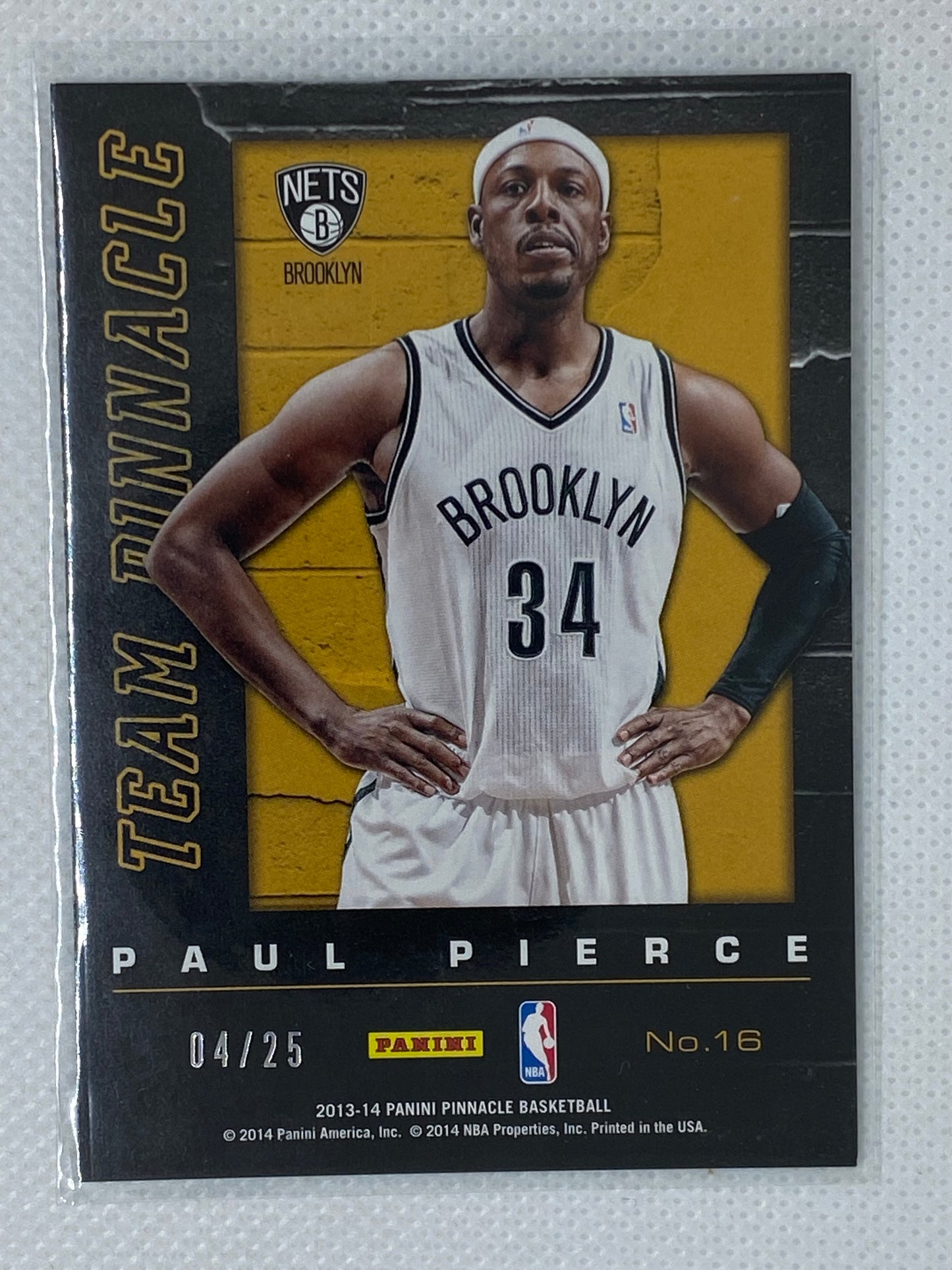 2013-14 Pinnacle #16 Team Pinnacle Green Artist Proof Paul George / Paul Pierce /25