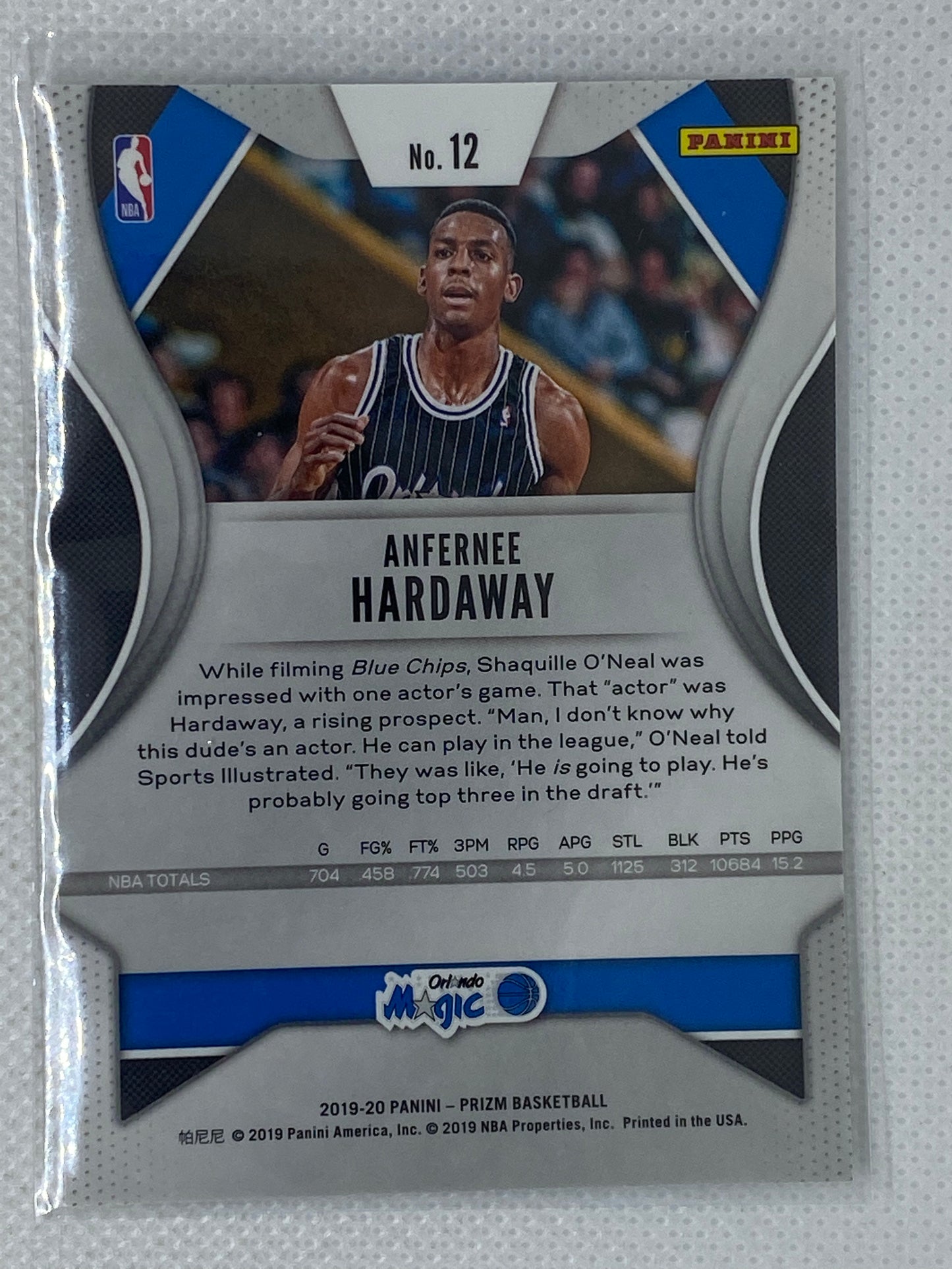 2019-20 Panini Prizm Anfernee Hardaway #12 Orlando Magic