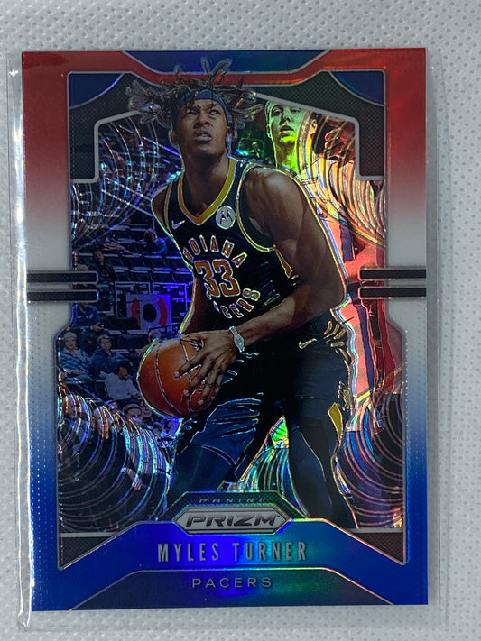 2019-20 Panini Prizm Red White Blue Rwb Refractor Myles Turner Pacers #216