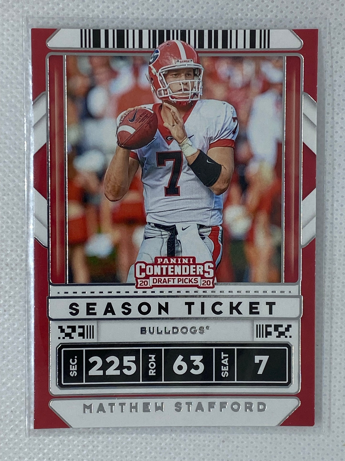 2020 Contenders Draft Picks Mathew Stafford Season Ticket #69 Georgia/Lions/Rams