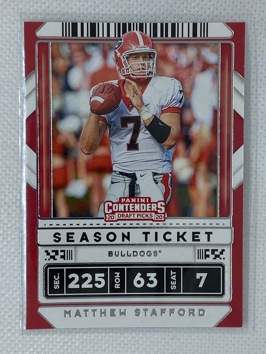 2020 Contenders Draft Picks Mathew Stafford Season Ticket #69 Georgia/Lions/Rams