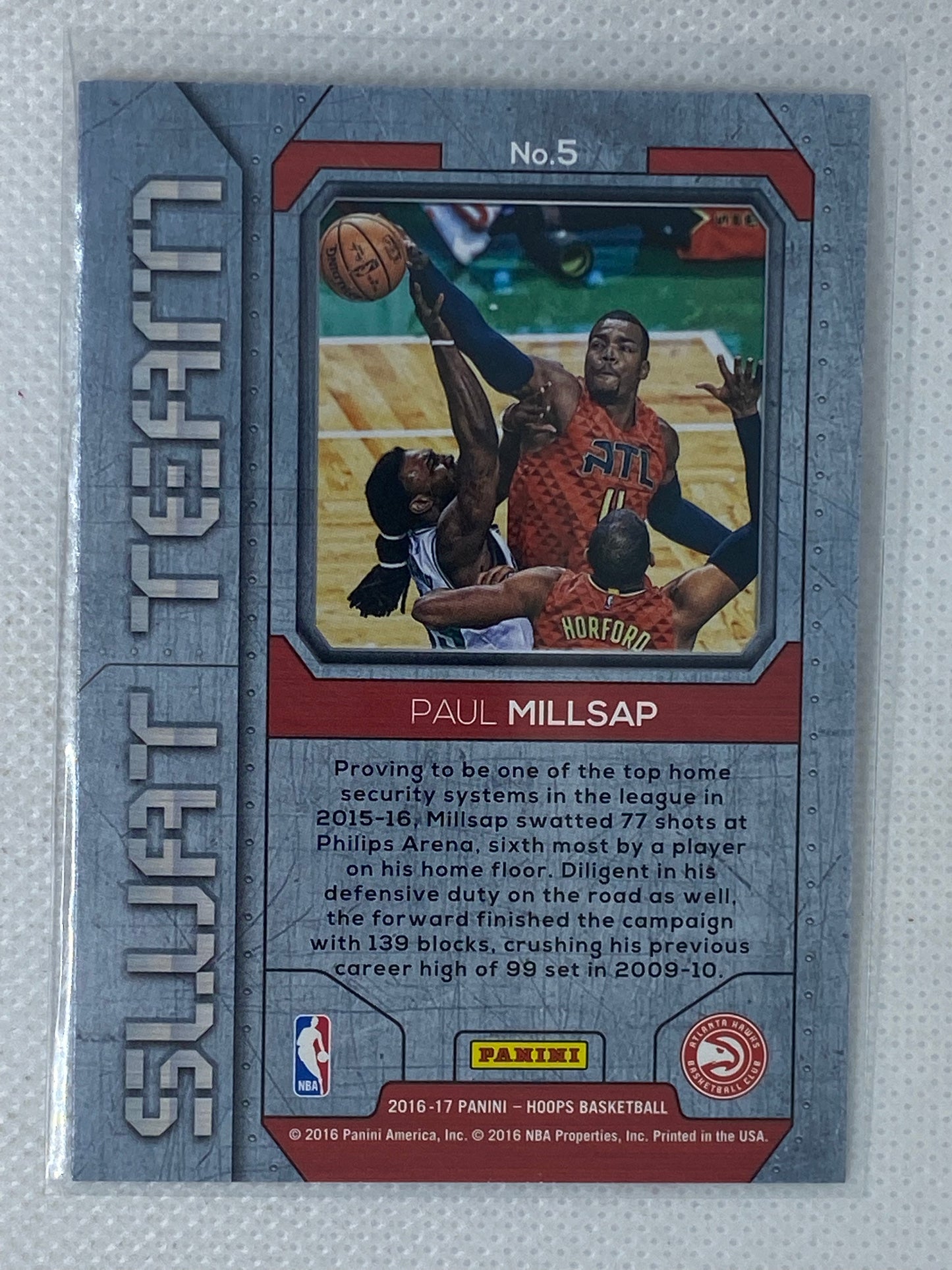2016-17 Panini NBA Hoops Swat Team Insert #5 Paul Millsap Hawks