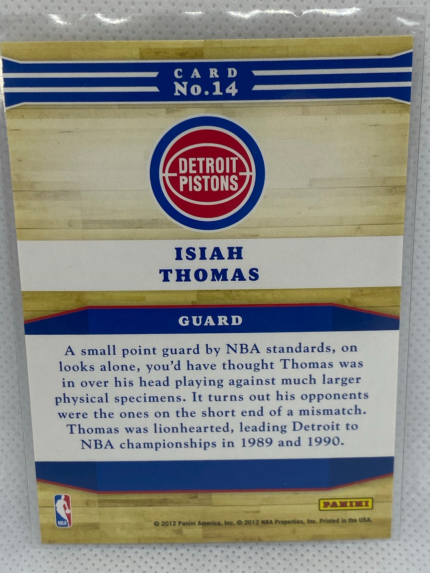 2012-13 Panini Hoops Isiah Thomas Franchise Greats #14