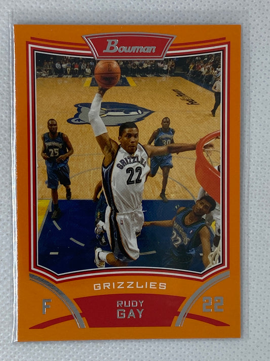 2008-09 Bowman Orange Memphis Grizzlies Basketball Card #13 Rudy Gay /299