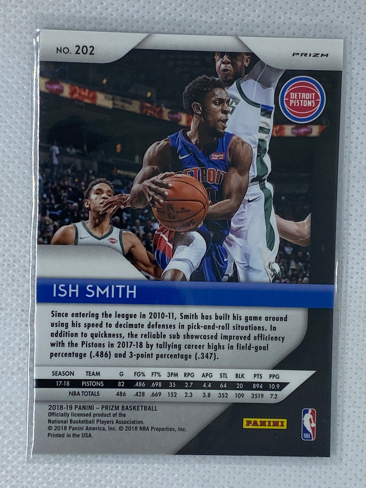 2018-19 Panini Prizm Ish Smith Silver Prizm Basketball Card #202