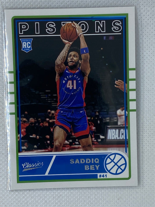 2020-21 Chronicles Classics Saddiq Bey Rookie Card RC #637 Detroit Pistons