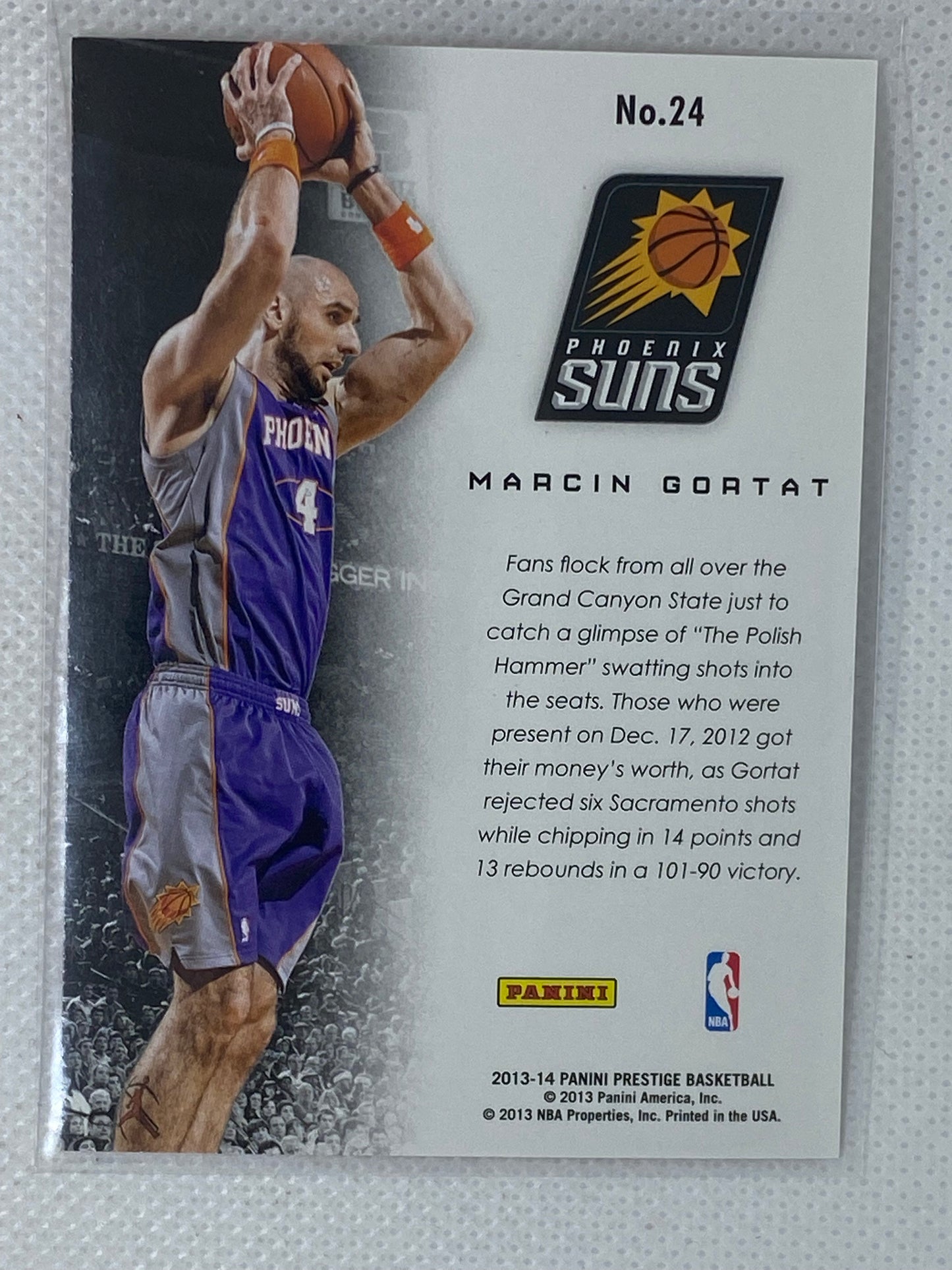 2013-14 Prestige Franchise Favorites Suns Basketball Card #24 Marcin Gortat
