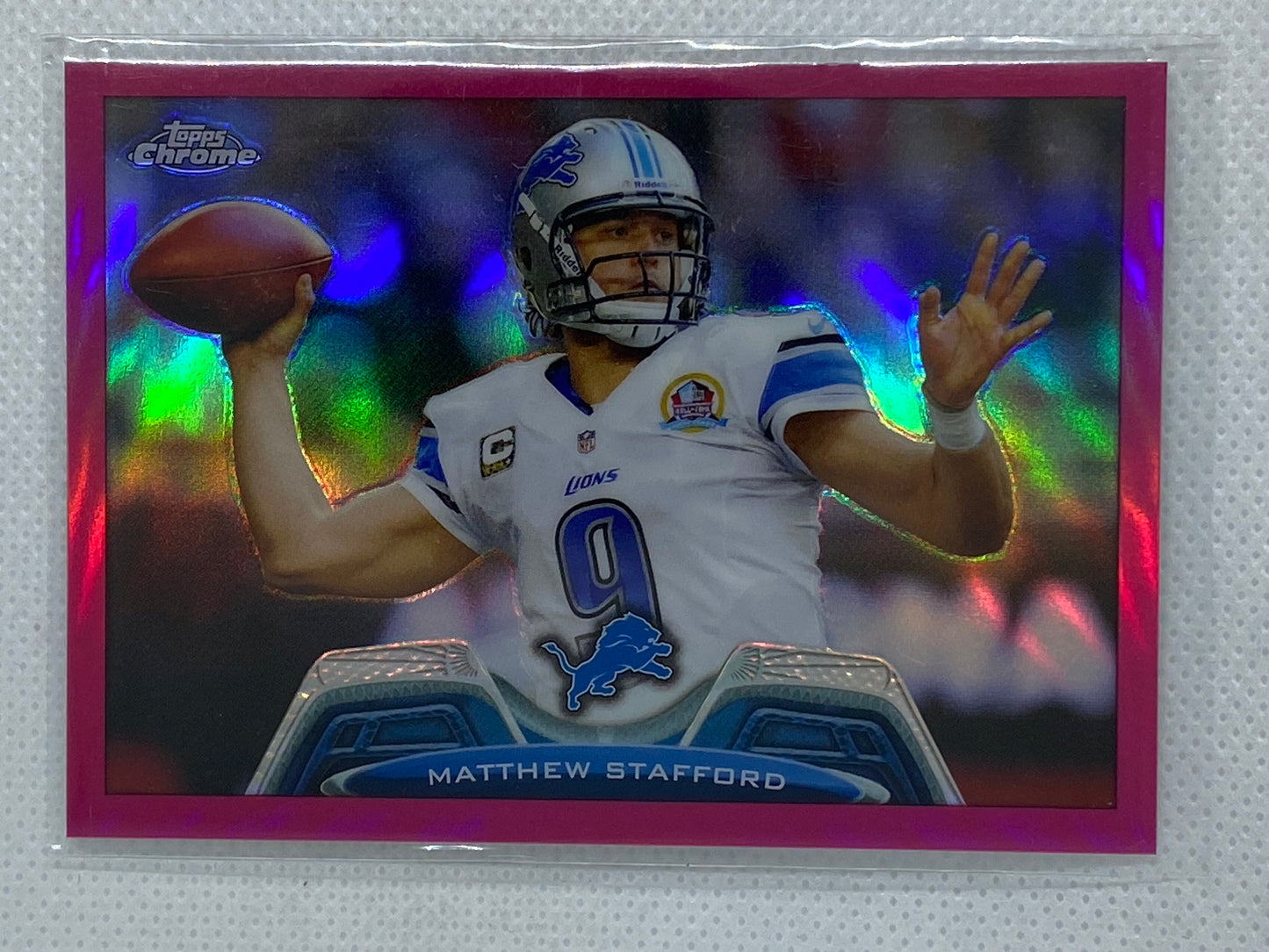 2013 Topps Chrome Pink BCA Refractor /399 Matthew Stafford #140