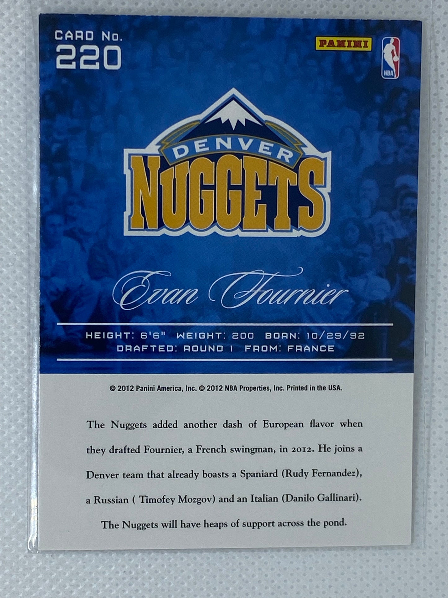 Evan Fournier 2012-13 Panini Prestige Rookie Card RC #220