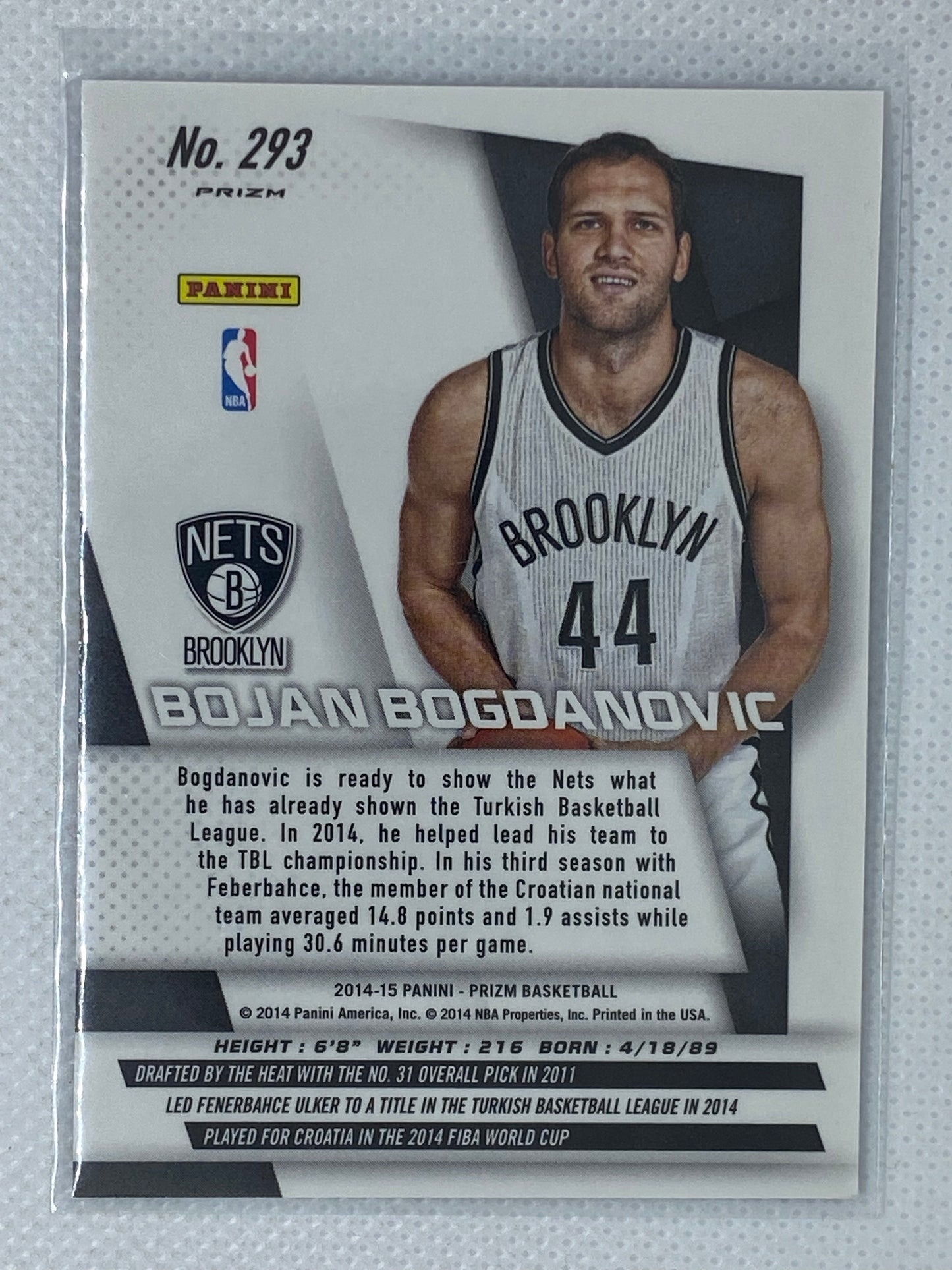 2014-15 Panini Prizm Bojan Bogdanovic RC Blue Mojo Prizm Refractor #293