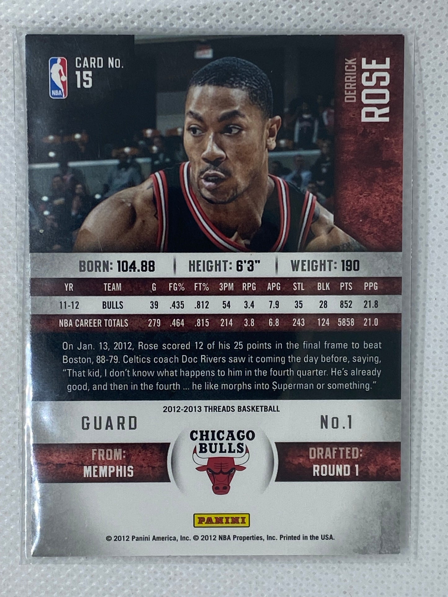 2012-13 Panini Threads #15 Derrick Rose